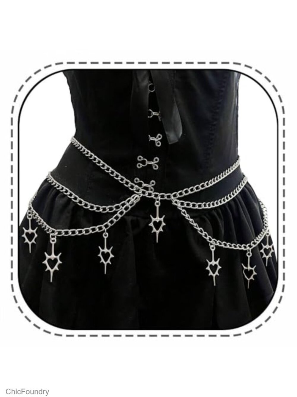 Gothic Waist Chain Belt Adjustable Punk Body Chain Tassel